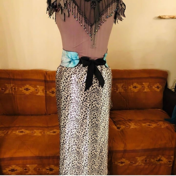 Crazy Cat Woman Stretchy Leopard Dress UPCYCLED Fashion - S M L XL - Picture 5 of 7